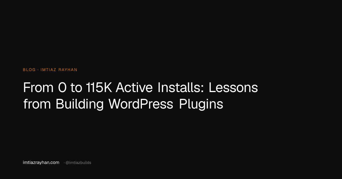 From 0 to 115K Active Installs: Lessons from Building WordPress Plugins ...